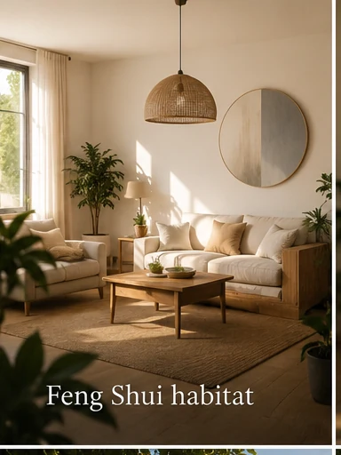 Salon lumineux, naturel et harmonieux, symbole du Feng Shui de l’habitat